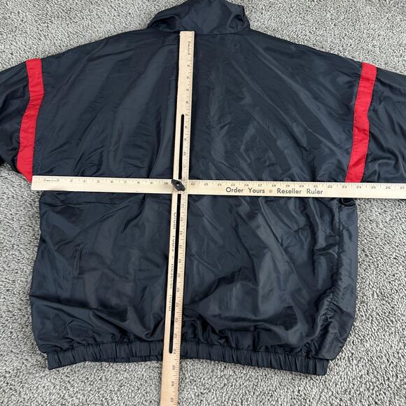 Vintage Ellesse Jacket Mens Large Black Red Reversible Anorak Zip Made Italy 90s - Picture 11 of 16